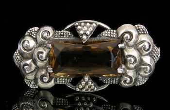 Appraisal: A Theodor Fahrner Sterling Silver Citrine Brooch Secessionist style sterling