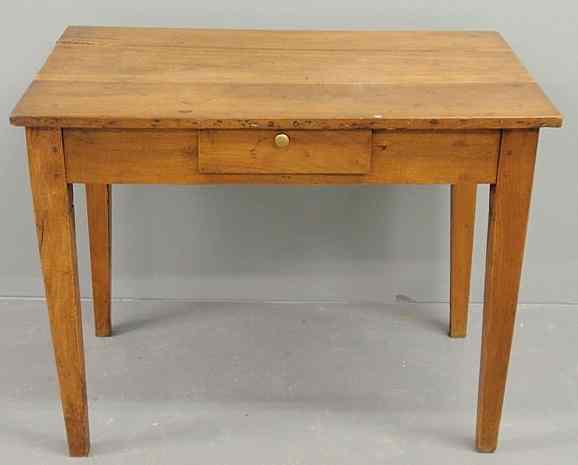 Appraisal: Continental fruitwood farm table th c with a three-board top