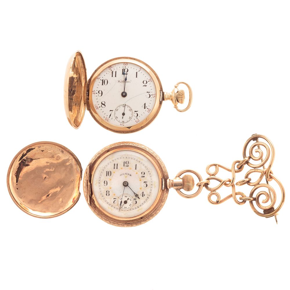 Appraisal: Two Engraved Pocket Watches in K K Gold K yellow