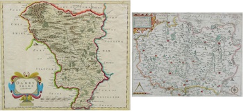 Appraisal: A Lot Of Two Antique Maps From Camden's Britannia Darbyshire