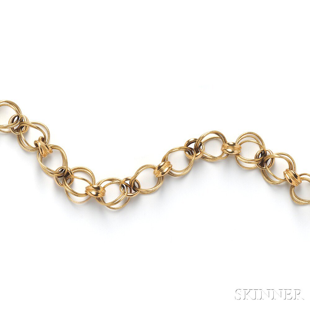 Appraisal: kt Gold Necklace Tiffany Co Italy of wide textured and