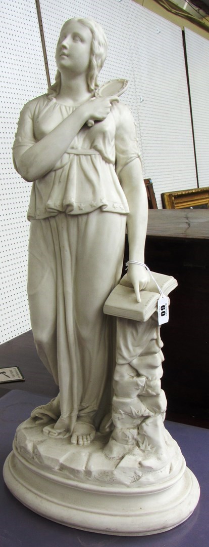 Appraisal: A large parian figure of a young woman th century