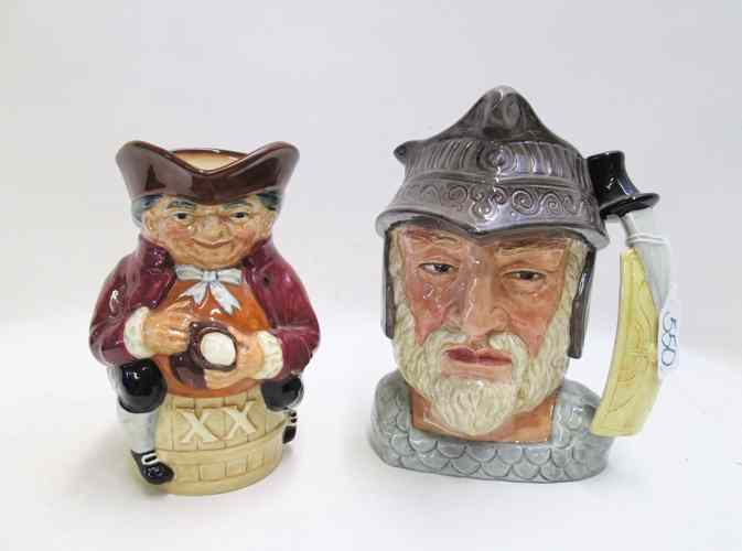 Appraisal: TWO ROYAL DOULTON TOBY MUGS ''Gladiator '' D ''H together