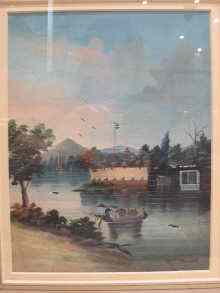 Appraisal: Two Chinese watercolours of waterside scenes x and x cm