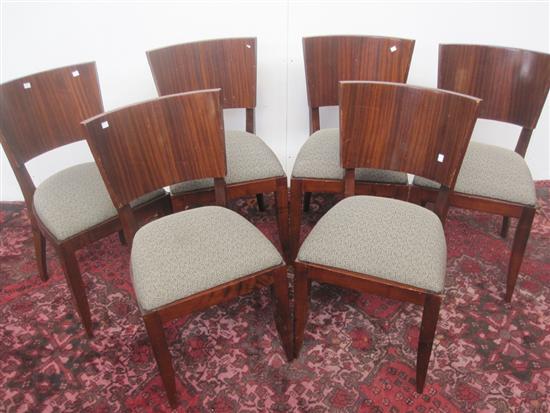 Appraisal: DINING CHAIRS A set of six French art deco mahogany