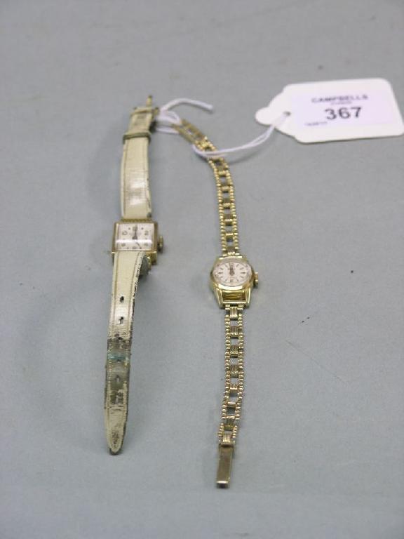 Appraisal: A lady's ct gold wristwatch with ct gold strap and