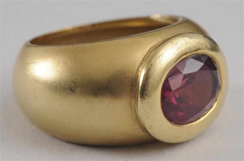 Appraisal: TOURMALINE GOLD RING Stamped k Provenance The Estate of Marjorie