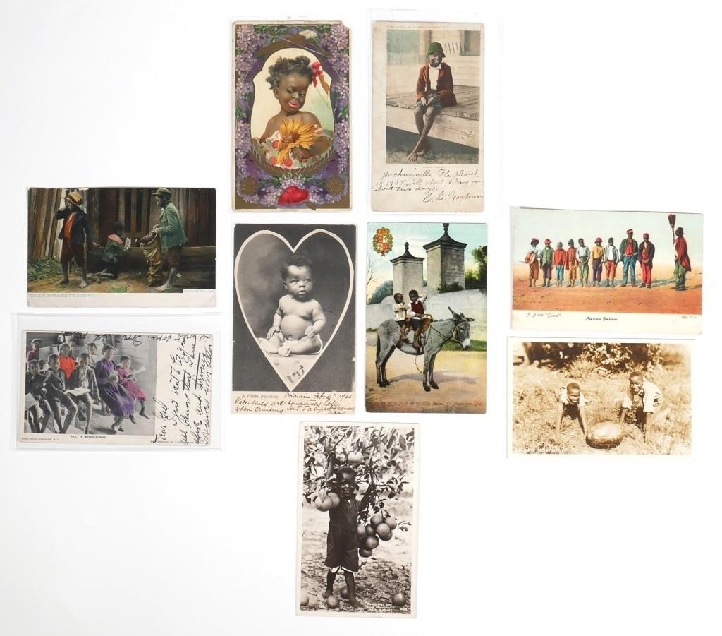 Appraisal: Nine postcards featuring African Americans One is a PMC posted