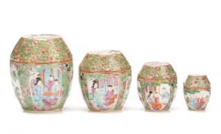 Appraisal: Chinese Export Rose Medallion Nesting Jars th century Chinese Export