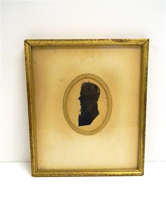 Appraisal: William Bache Philadelphia - silhouette bust of a man's profile