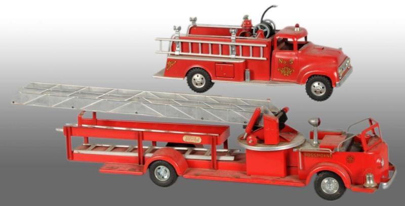 Appraisal: Lot of Pressed Steel Fire Engine Toys Description Includes one