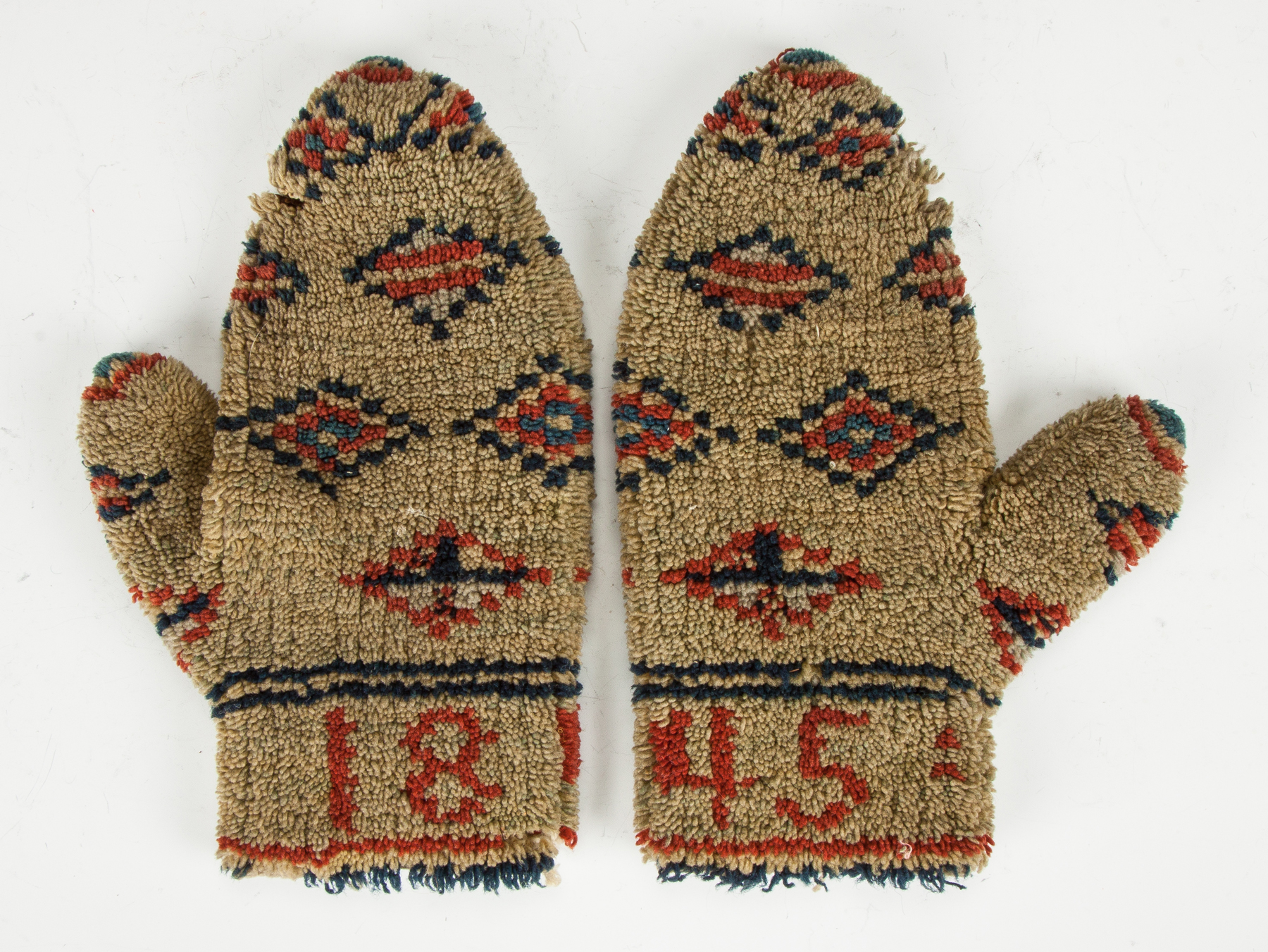 Appraisal: Wool Woven Mittens Dated