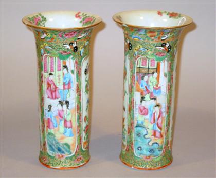 Appraisal: Three Chinese rose medallion vases th century Comprised of a