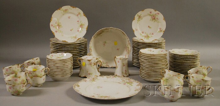 Appraisal: Approximately Ninety-nine Piece Haviland Limoges Porcelain Gilt and Transfer Floral-decorated