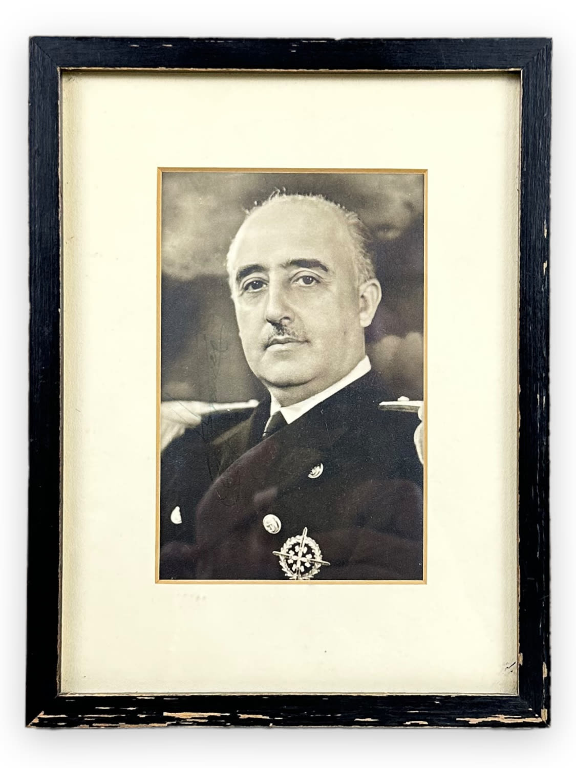 Appraisal: Francisco Franco Signed PhotographFrame x