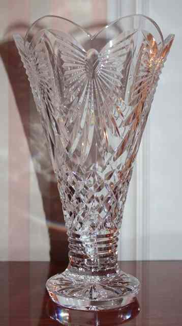 Appraisal: A WATERFORD CUT GLASS VASE of conical form on a