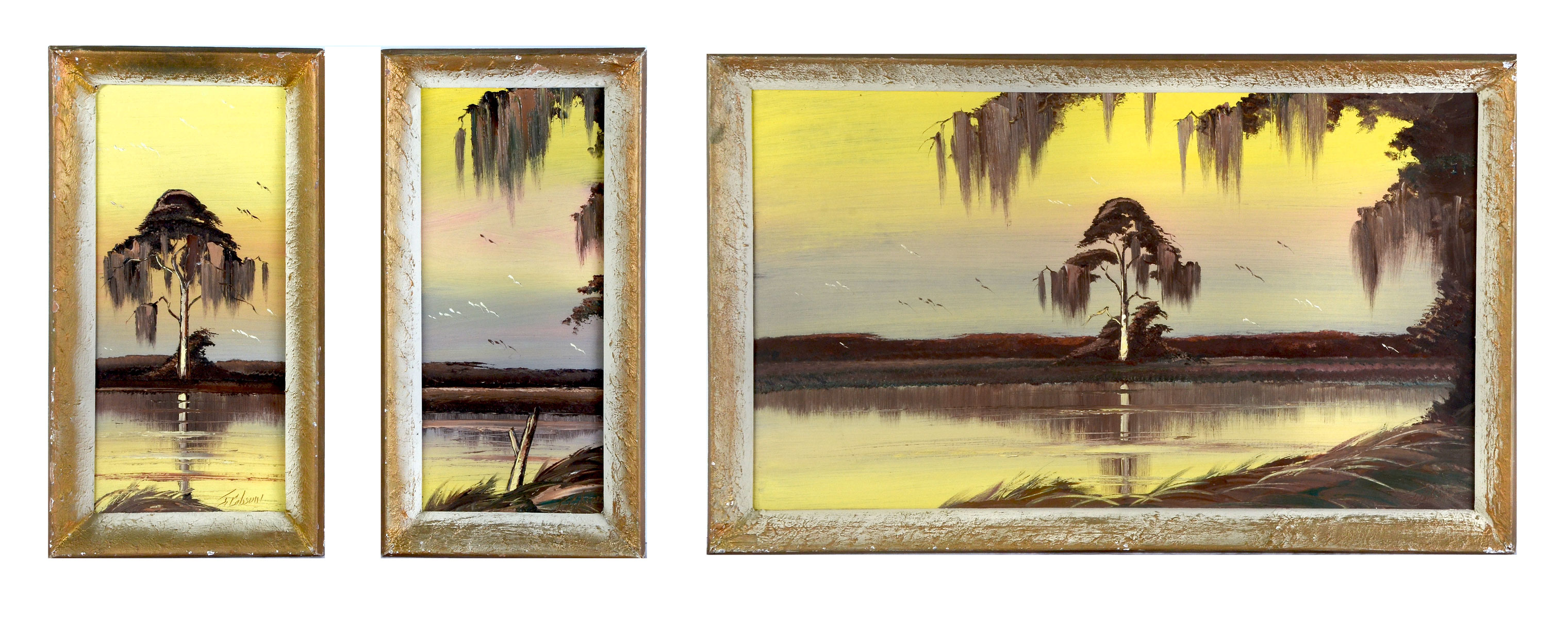 Appraisal: GIBSON James American - Florida Highwaymen Triptych St John's river