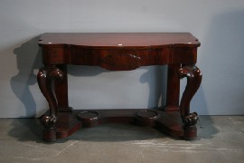 Appraisal: A Victorian mahogany side table with cedar top original lable