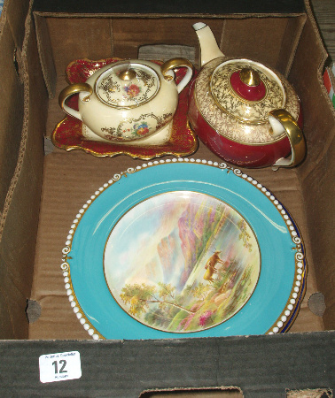 Appraisal: A Collection Of Ansley China To Include Handpainted Plate By