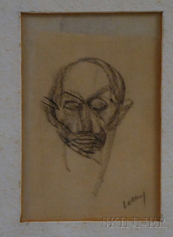 Appraisal: Framed Study of a Man's Head signed Lothy l r