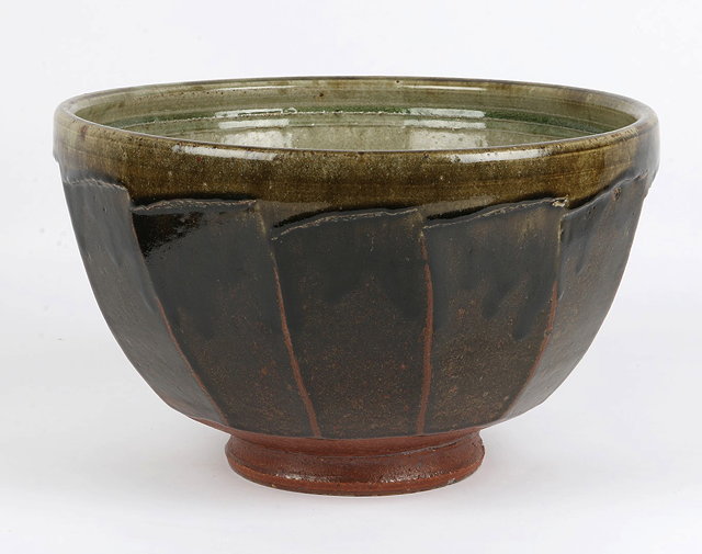 Appraisal: Richard Batterham British b Bowlcut sided with tenmoku and celadon