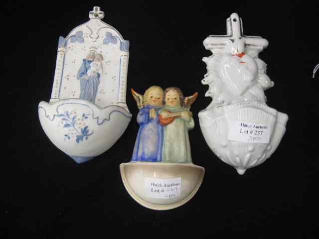 Appraisal: Holy Water Fonts includes Hummel angels Spanish and others ''