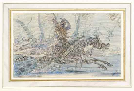 Appraisal: Doyle Richard A knight pursued by woodland sprites watercolour and