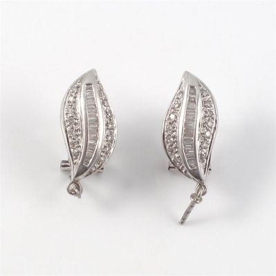 Appraisal: A pair of diamond set leaf form drop earrings Set