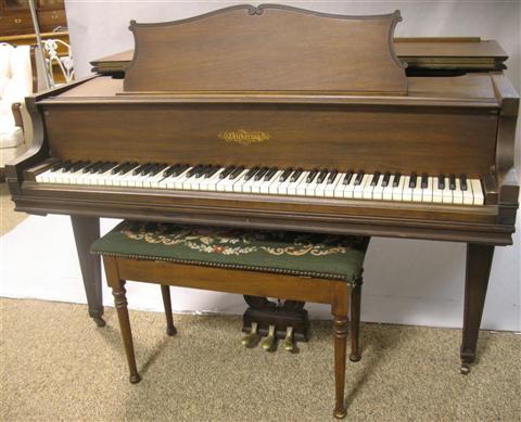 Appraisal: CHICKERING BABY GRAND PIANO WITH BENCH h w d in