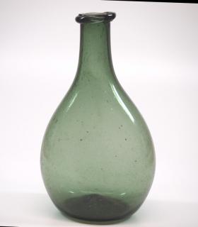 Appraisal: Free A late th-early th century free-blown glass chestnut flask