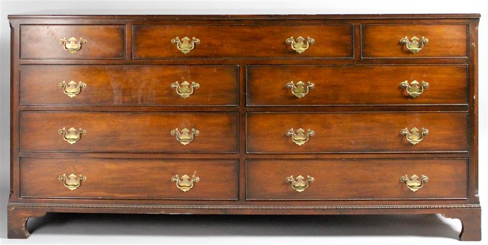 Appraisal: KITTINGER CHIPPENDALE STYLE DOUBLE CHEST OF DRAWERS rectangular top with