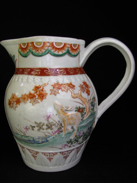 Appraisal: Circa Pearlware relief pitcher or creamer Measures tall by wide