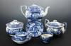 Appraisal: PC EARLY BLUE TRANSFERWARE TEA SET - Assembled Set of