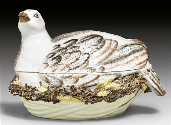 Appraisal: SMALL PARTRIDGE TUREEN WITH LID MEISSEN MARCOLINI CIRCA - Painting