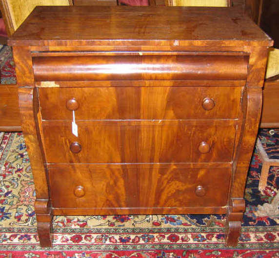 Appraisal: AMERICAN CLASSICAL REVIVAL MAHOGANY CHEST Of diminutive size showing a