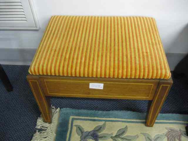 Appraisal: Mahogany Footstool string inlay