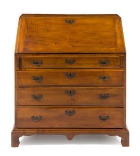 Appraisal: A Chippendale Cherry Slant-Front Desk new england th century the