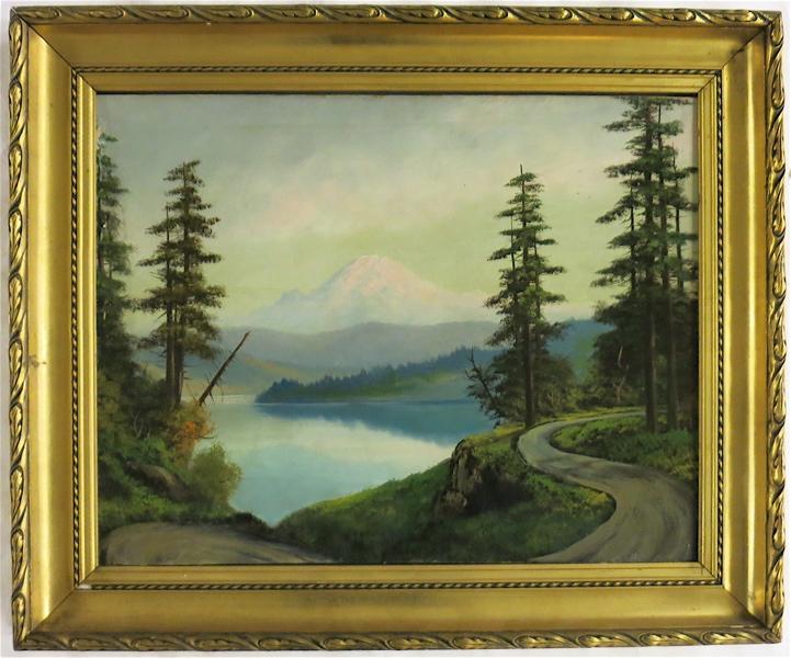 Appraisal: LEROY UPDYKE OIL ON BOARD Washington - Mount Rainier Image