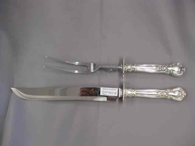 Appraisal: Gorham Chantilly Sterling Roast Carving Set scarce size '' knife