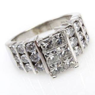 Appraisal: Approx Carat TW Princess Cut and Round Brilliant Cut Diamond