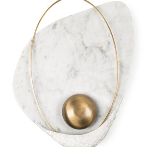 Appraisal: A Carved Carrara Marble Pearl Wall Light by Ginger and