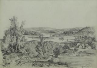 Appraisal: SEAGER Edward Pencil on Paper Massabesic NH Signed and dated