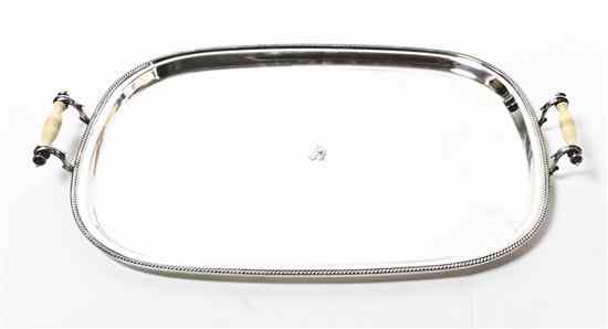 Appraisal: An American Silverplate Serving Tray Oxford of rectangular form having