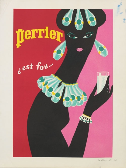 Appraisal: BERNARD VILLEMOT - PERRIER C'EST FOU x inches x cm