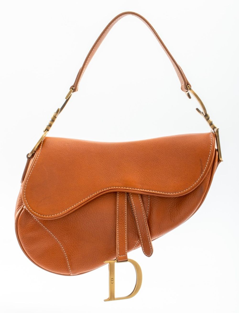 Appraisal: CHRISTIAN DIOR SADDLE BAG IN TAN BROWN LEATHER Christian Dior