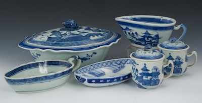 Appraisal: An Assortment of Canton Porcelain Service Pieces Lot includes a