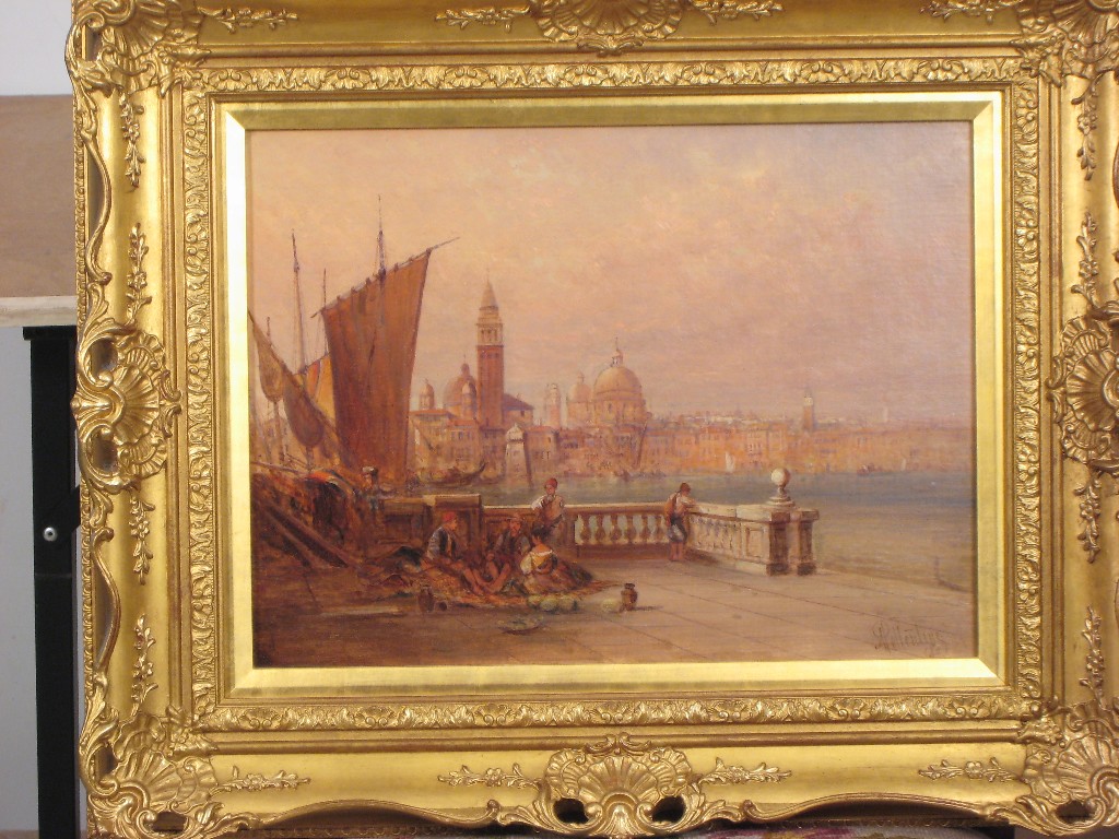 Appraisal: ALFRED POLLENTINE Exh late th Century Figures at a Quayside