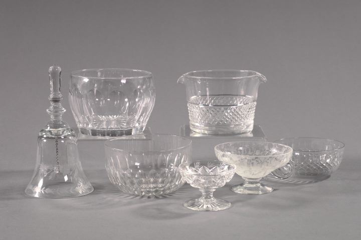 Appraisal: Large Collection of Cut Glass Finger Bowls and Footed Dessert