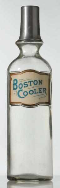 Appraisal: Boston Cooler Label under Glass Syrup Bottle Earlier bottle with