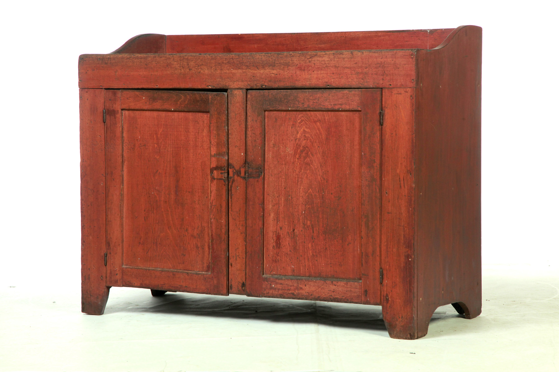 Appraisal: COUNTRY DRY SINK WITH OLD RED STAIN American nd half-